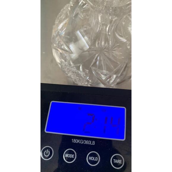 Crystal Carafe Vintage Vase Diamond Zipper Cut Decanter Clear - Picture 6 of 11